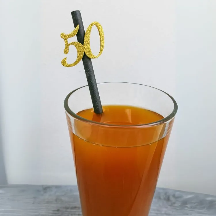 Custom Birthday Paper Straws with Age Number